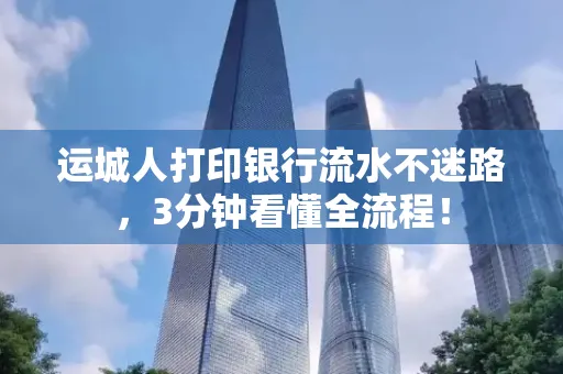 运城人打印银行流水不迷路，3分钟看懂全流程！