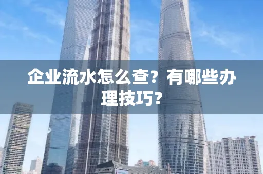 企业流水怎么查？有哪些办理技巧？